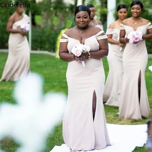 Bridesmaid Dresses Mermaid Side Slit Spandex Satin Pleated Bridesmaid Dresses With Zipper Back Champagne Wedding Party Dresses Bridesmaid Dresses Mermaid Side Slit Spandex Satin Pleated Bridesmaid Dresses With Zipper Back Champagne Wedding Party Dresses