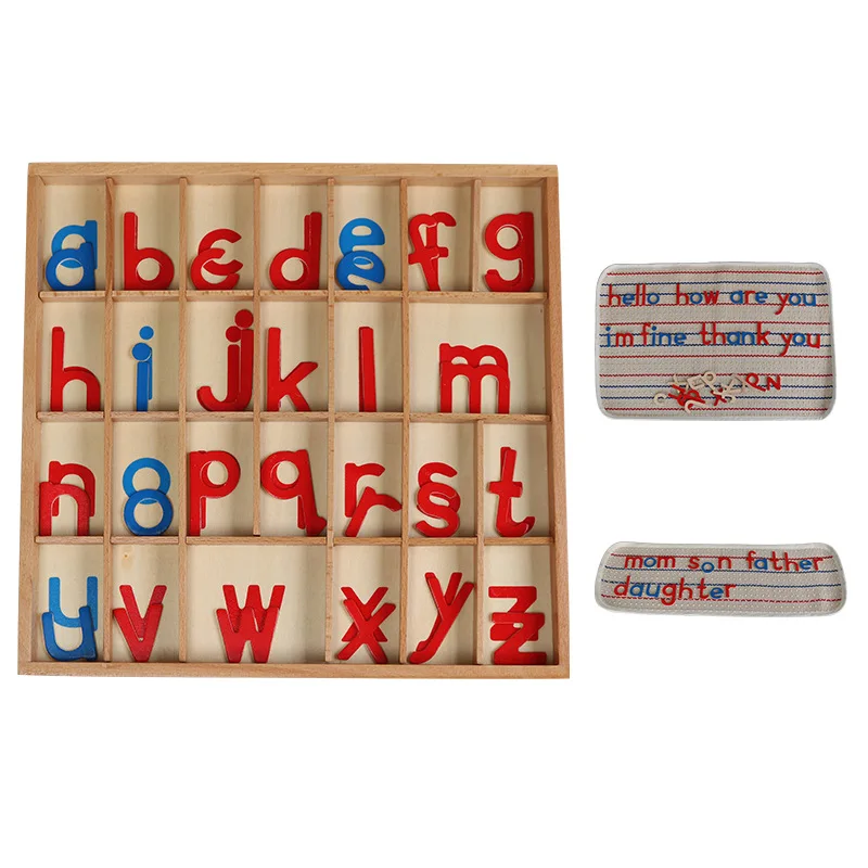 

Instructions Activity Learn Letter with Wooden Box Blue Red Letter of the Alphabet Toys for Children Montessori Language Toys