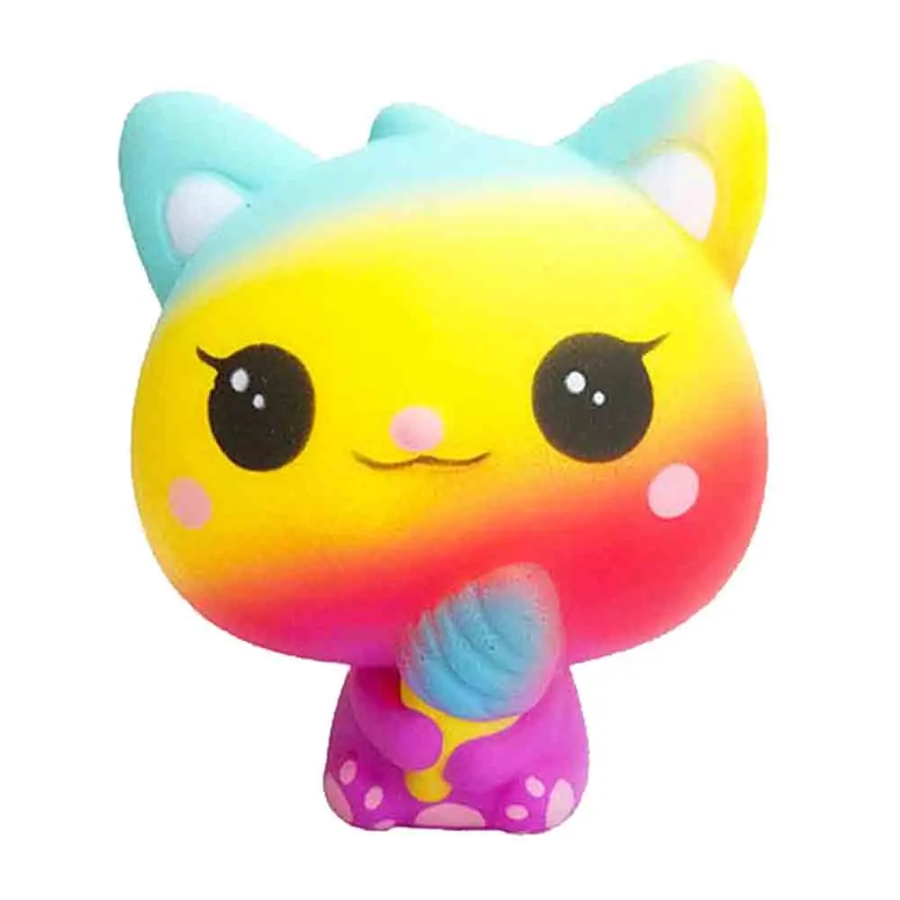 Yellow ice cream cat Торт мягкий супер герой Человек-паук олень сквиши игрушка сжимает сквиши игрушка сквиши медленно поднимающаяся игрушка для снятия стресса дети - Цвет: Yellow ice cream cat