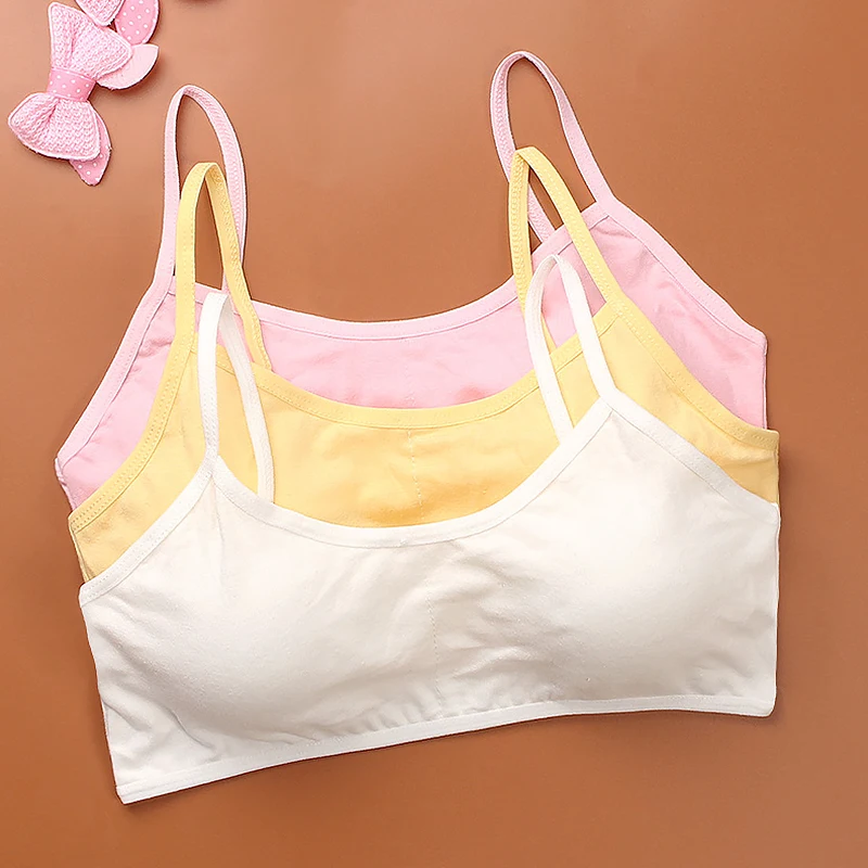 

Women Tube Tops Underwear Padded Bras Teenage Underclothes Young Girls Lingerie Students Bra Solid Soft Cotton Intimates