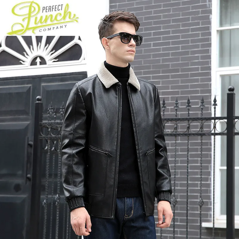 

Real Genuine Sheepskin Men Leather Coats Men's Warm Winter Jacket Duck Down Coat Jaqueta De Couro 1114 YY581