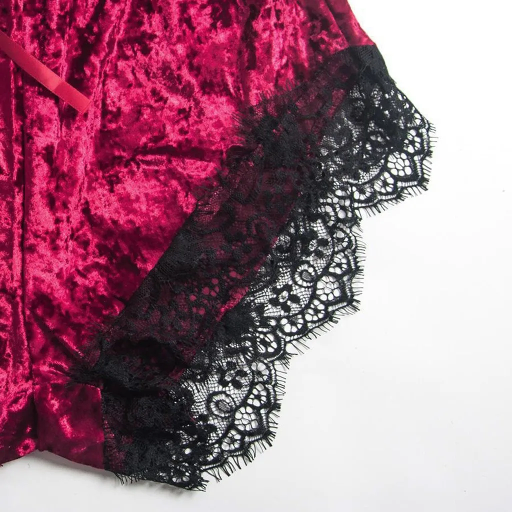 Новый бархатный пижамный комплект женские сексуальные камзол шорты пижамы с