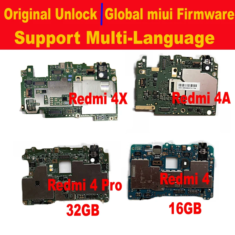 Оригинальная разблокированная материнская плата для Xiaomi Redmi 4X 4A 4 pro 5 глобальная