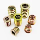 10 шт. M6 M8 M10 стальная металлическая Шестигранная головка с шестигранной головкой, встроенная вставная гайка, E-гайка для деревянной мебели, внутренняя и внешняя резьба