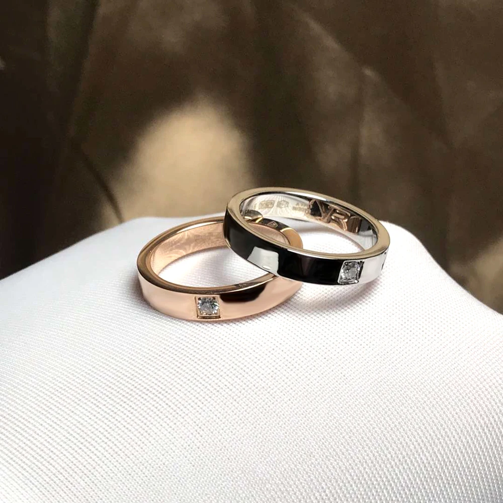 

Hot Sale Fit Original 925 Sterling Silver Ring for women Rose Gold Couple Ring Classic High Quality Jewelry Wedding Gift