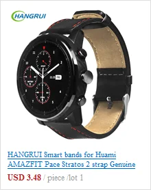 HANGRUI смарт-браслеты для Huami Amazfit Pace Stratos 2 ремешок из натуральной кожи ремешок для xiaomi Huami Amazfit 2 Браслет ремешок 22 мм