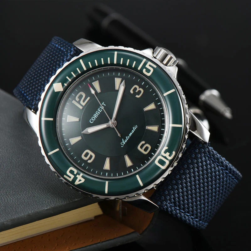 

CORGEUT Top Brand Fashion Nylon 5Bar Waterproof Wristwatch Casual Mechanical Men's Watch New Chic Luminous Hands Clock Watches