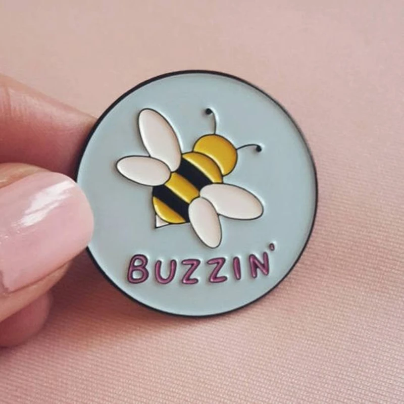 Милая бабочка медовая пчела Эмаль Булавка круглый значок насекомое ювелирные