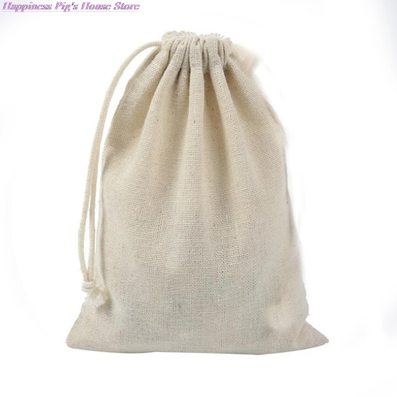

10pcs Natural Jute Burlap Linen Drawstring Gift Bags Christmas Halloween Wedding Birthday Party Candy Box Chocolate Wrapping Bag