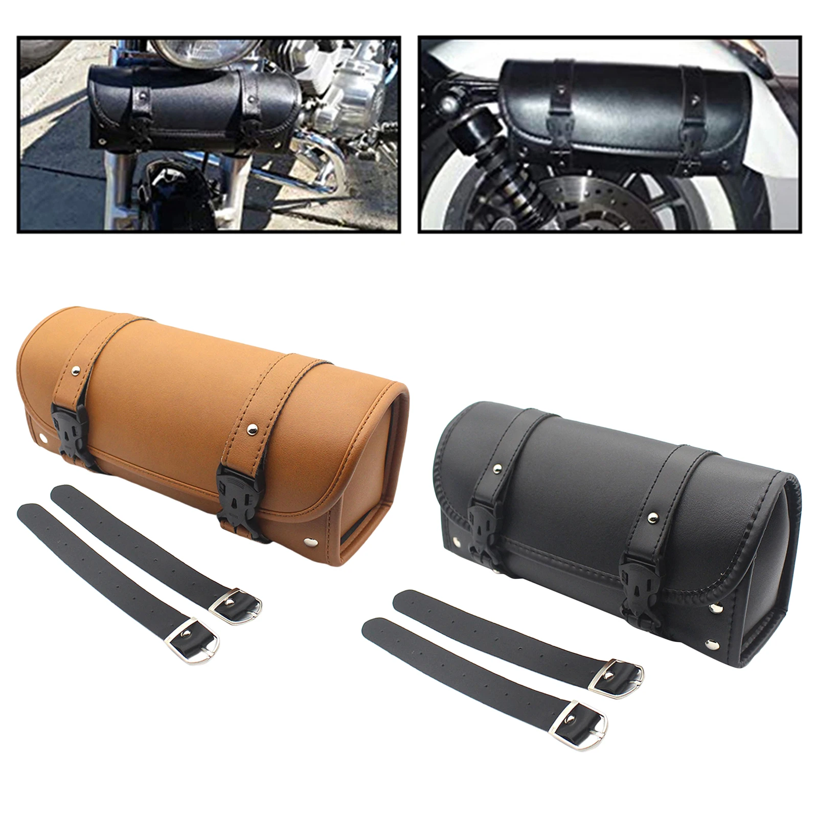 Vintage PU Leather Handlebar Bag Motorcycle Saddle Tool Travel Accessory Pouch | Спорт и развлечения