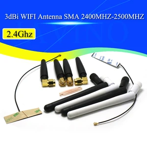 2PCS 2.4Ghz 3dbi WIFI Antenna 2.4G RP SMA Male Universal Antennas Amplifier WLAN Router Antenne Booster 2400-2500mhz