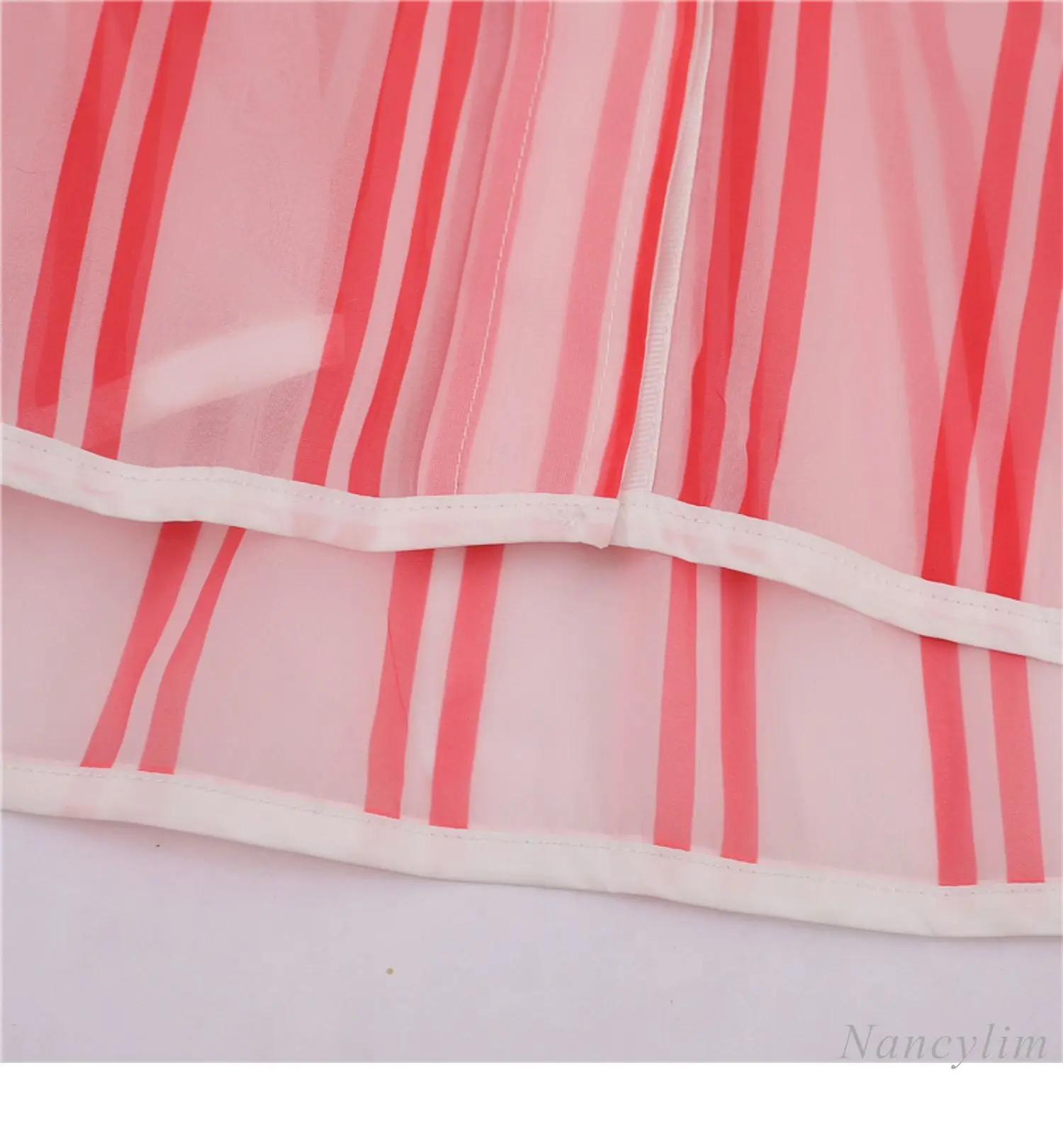 

Ruffled Sleeveless Striped Lace-up Chiffon Shirt Women's 2021 Summer New Korean Style Stand Collar Top Blouses Et Chemises