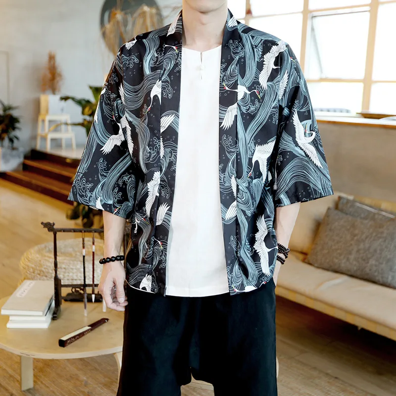 Новинка Весна 2021 в китайском стиле японское кимоно с рукавом три четверти