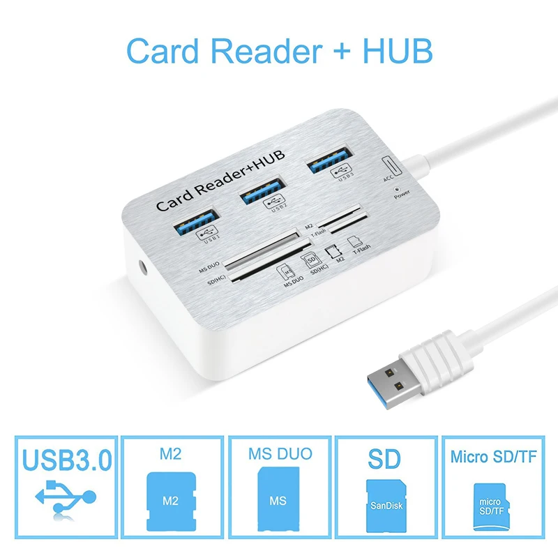 Устройство для чтения Sd карт USB 3 0 с адаптером питания|USB-хабы| |