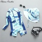 Купальник детский с длинным рукавом и принтом акулы