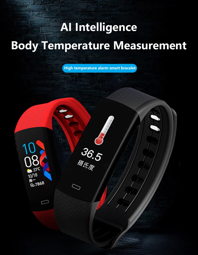B6 Smart Bracelet with Body Temperature Measurement Heart Rate Sports