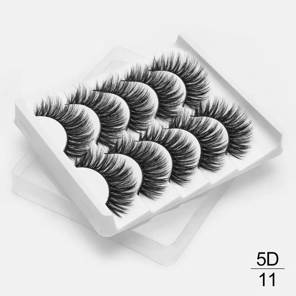 5D11 5 пар ресниц натуральные длинные 3D Искусственные норковые ресницы толстые ручная работа полная полоса ресницы Объемные мягкие норковые ресницы накладные ресницы - Цвет: 5D11