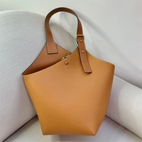 vintage womans genuine leather tote bucket bag luxury designer handbags for female fashion2022 new brand shopper bag and purses