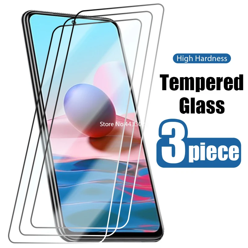 

3PCS Tempered Glass for Redmi Note 10 10S 10X 9 9S Pro Max 4G 5G Screen Protector on Redmi 9 9A 9AT 9C 9i Protective Film Glass