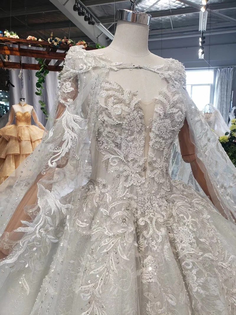 HTL578 Detachable Mantle Wedding Dresses Big V-neck Spaghetti Straps Lace Up Back Summer Bridal Gowns Robe De Mariee Boheme