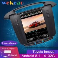 wekeao vertical screen tesla style 10 4 1 din android 8 1 car radio gps navigation for toyota innova car dvd player 2007 2014