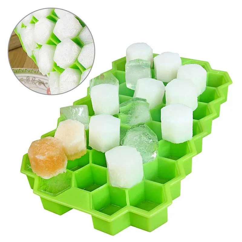 

Cavity Silicone Ice Cube Tray Honeycomb Ice Cube Maker Mold with Lids for Ice Cream Grade Silicone Ice Mold for Whiskey Cocktail