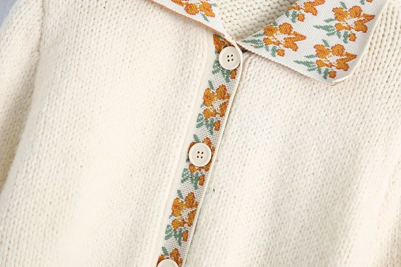 

Women Casual Patchwork Sweater Jacket Jacquard Sweater Cami Top Autumn Turn Down Collar Knitwear Coat Outwear WB3007