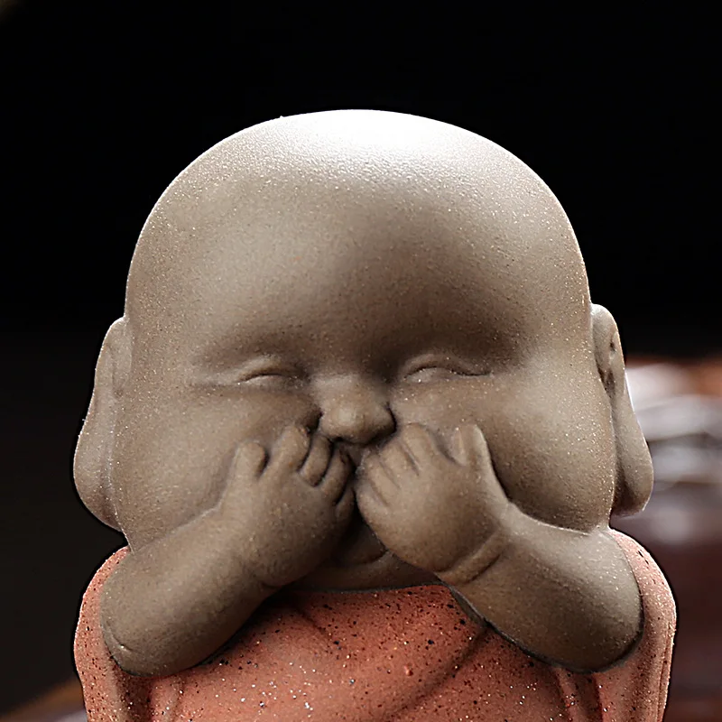 F цвет песок керамика мини монах чайные украшения для домашних животных