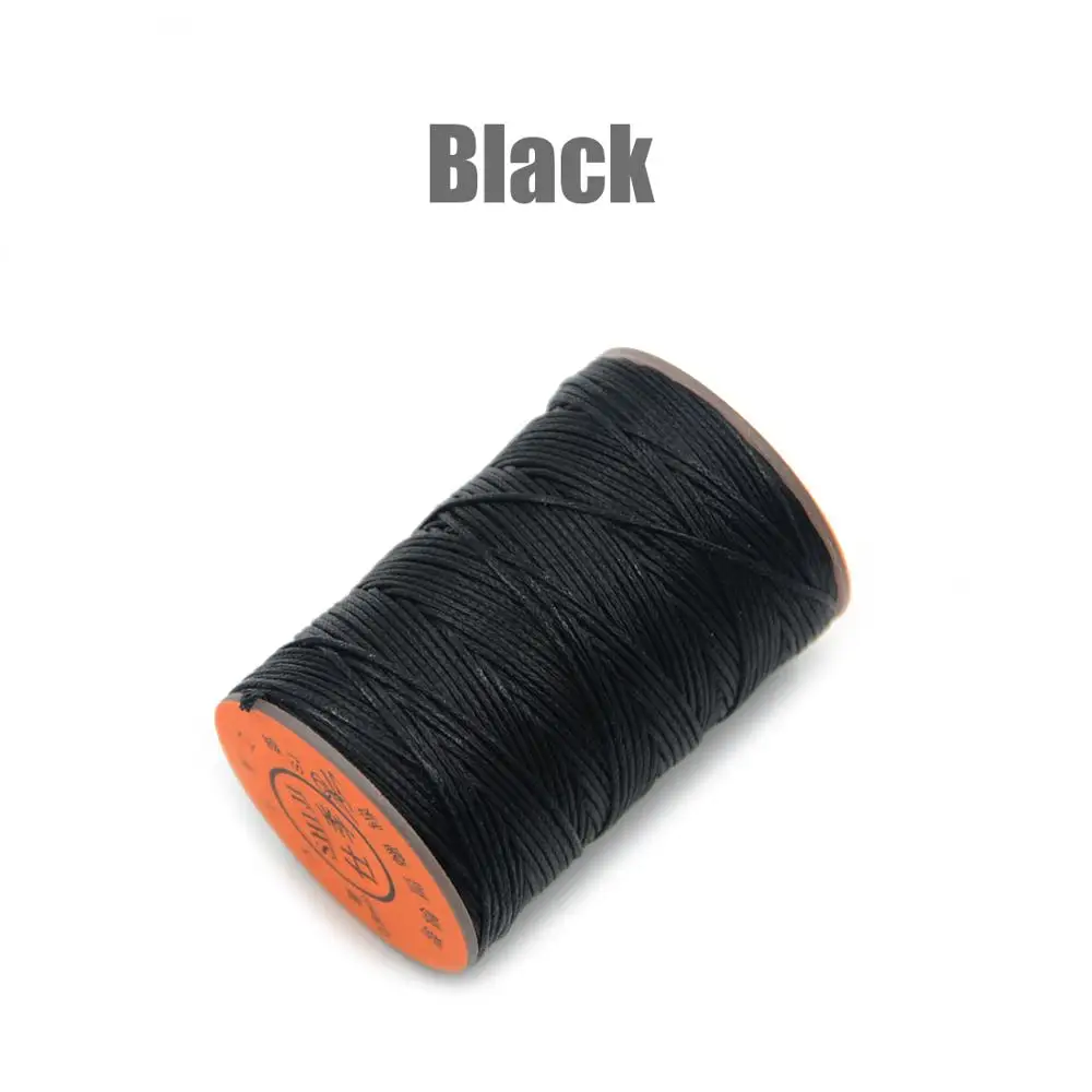 Black 150D 0,8 мм 100 м вощеная нить шнур для DIY инструмент для рукоделия ручная строчка нить плоская Вощеная швейная линия одежда обувь Кожа - Цвет: Black