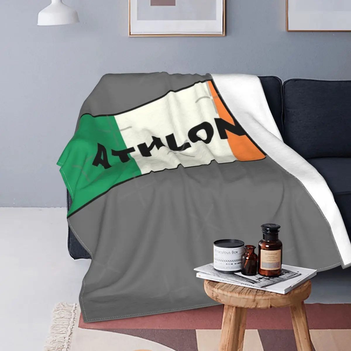 

Manta con bandera de Athlone City para niños, colcha a cuadros para cama, sofá cama, manta de playa Kawaii