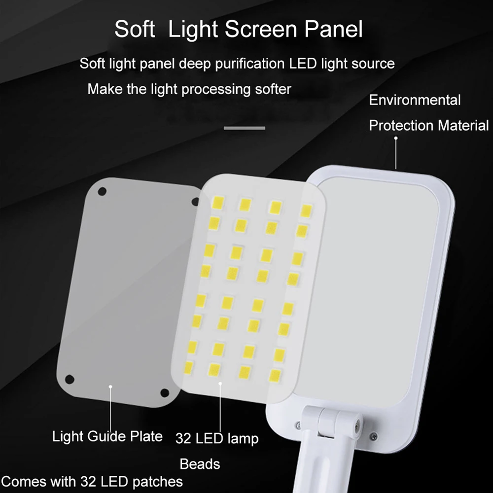 Многофункциональная перезаряжаемая Складная Настольная лампа DP светодиодный-6037