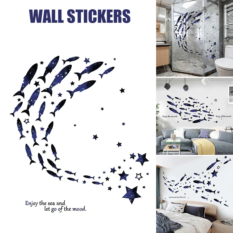 

Starry Sky Fish Stickers Children's Room Freely Stickers Bedroom Wall Decoration Stickers Sofa Background Wall Stickers Mural