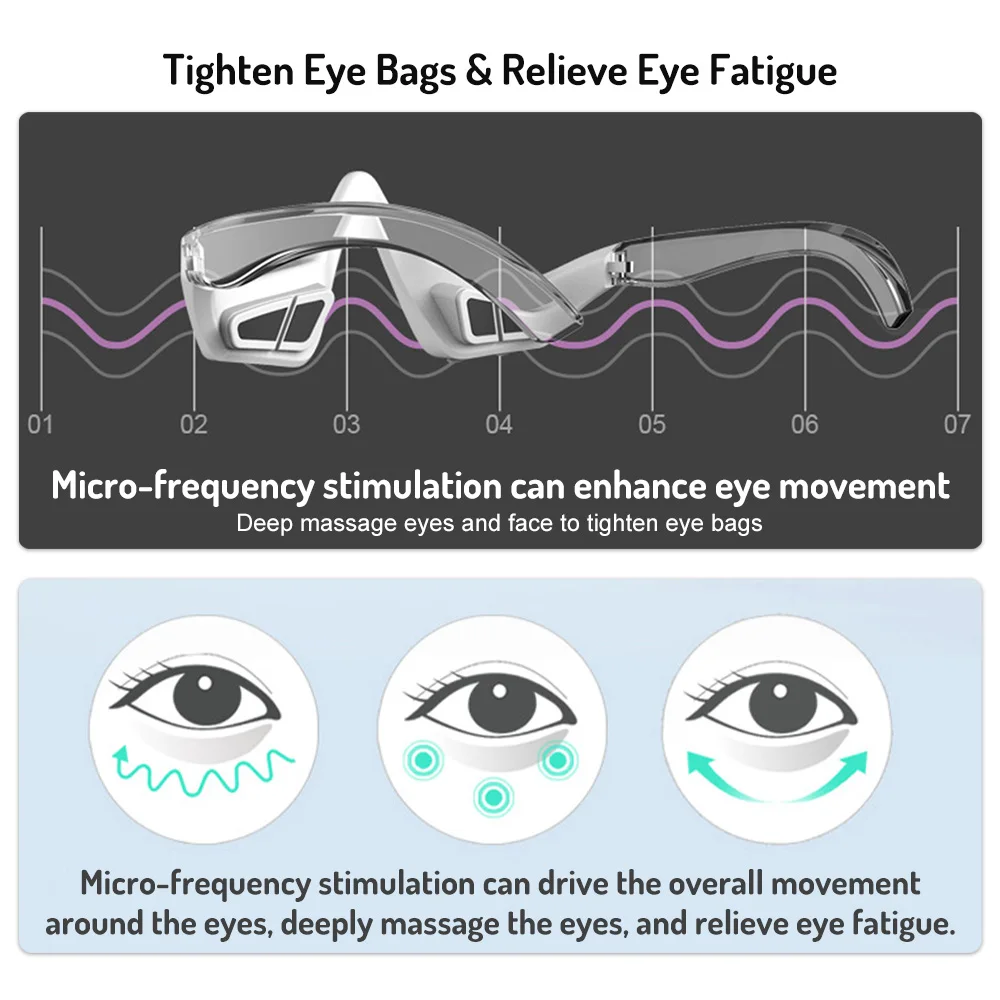 

Vibration Eye Massager Hot Therapy Massage Eye Care Device For Tired Eyes Heated Goggles Dark Circles Wrinkle Fatigue Remove