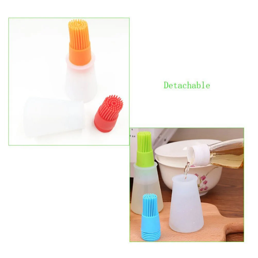 

Portable Silicone Oil Bottle With Brush Baking BBQ Basting Brush Pastry Oil Brush Kitchen Baking Honey Oil barbecue Tool Gadgets