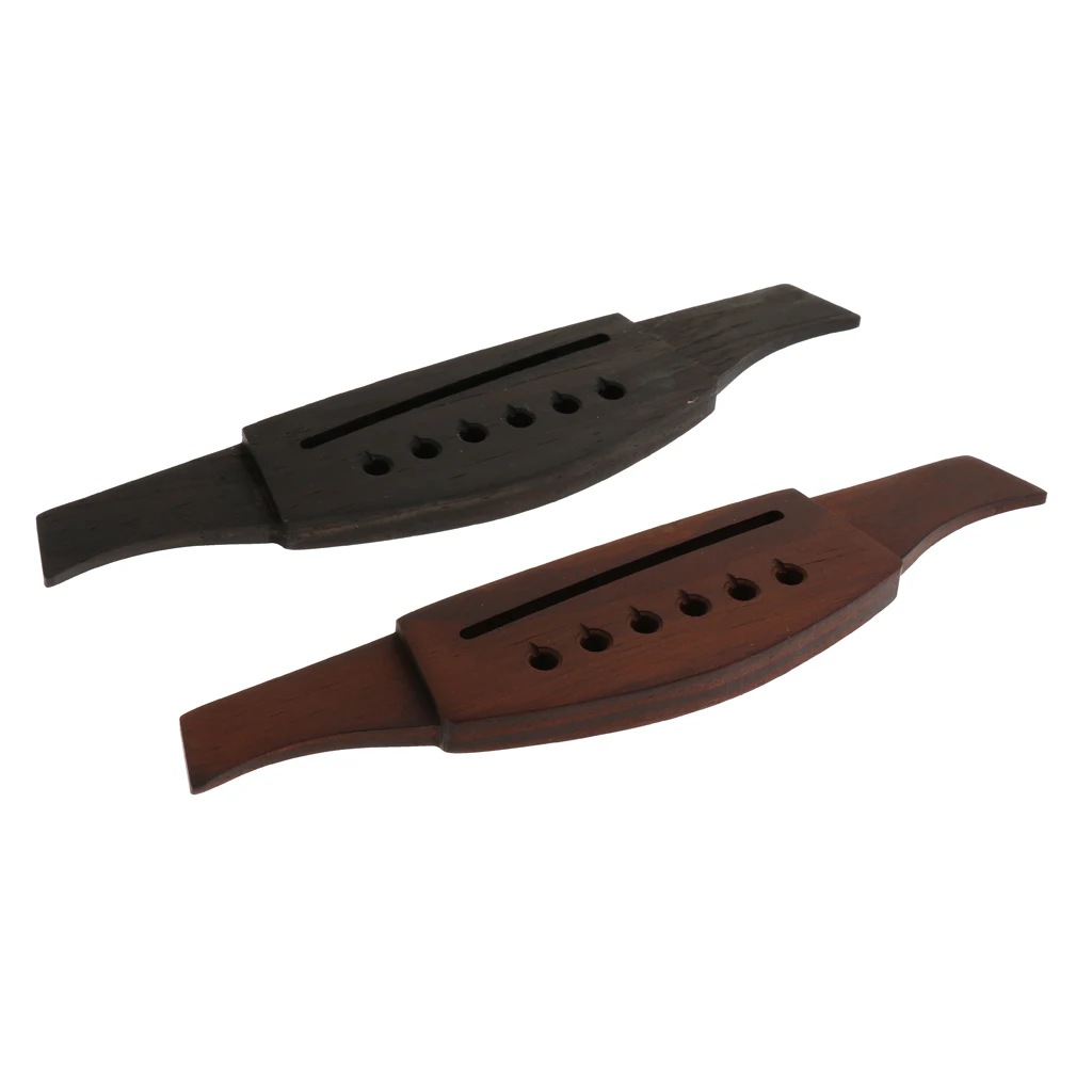 

Finest DIY Blackwood 6 Holes Bridge for Acoustic Guitar Replacement Parts