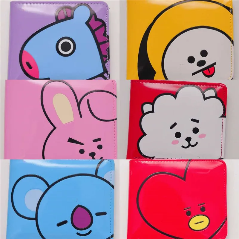 Kpop короткий кошелек Bangtan для мальчиков разноцветный мультяшная коробка для хранения портмоне модная карточка карман карта пакет