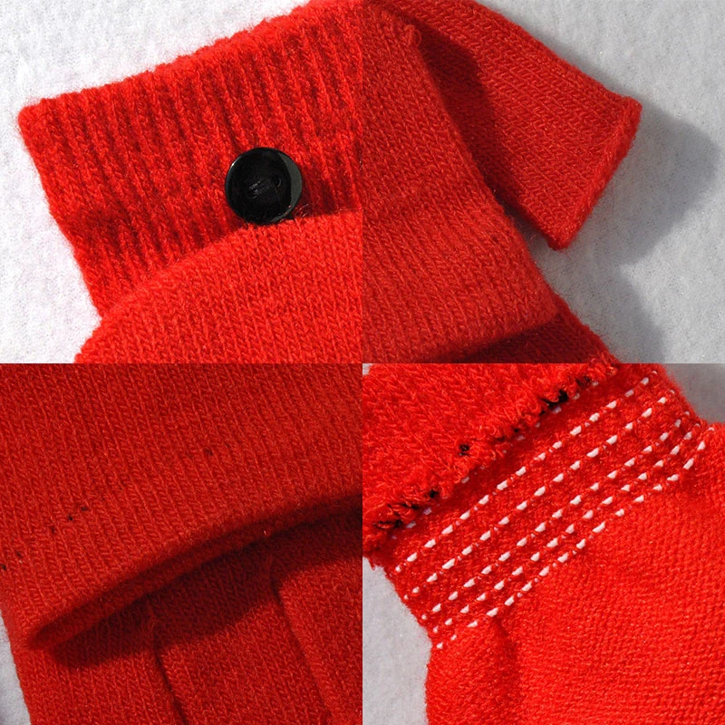 

Unisex Winter Gloves Mitten Fingerless Knitted Crochet Half-finger Adult Warm Winter Fingerless Glove Guantes Invierno Mujer