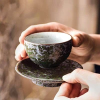 elegant tea cup saucer espresso cups mugs coffee cups vintage matte ceramic cup restaurant party teacup set gifts
