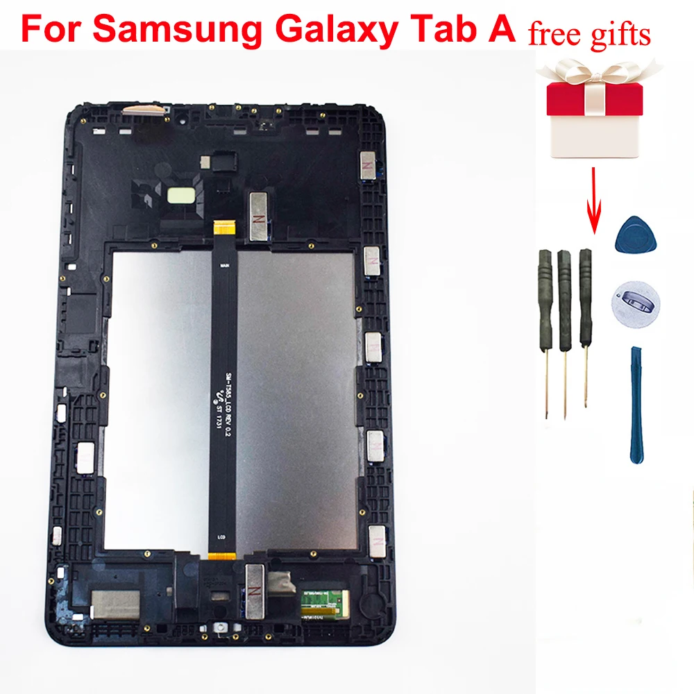 Черный для samsung Galaxy Tab A SM-T580 T580 T585 ЖК-дисплей сенсорный экран Сенсорная панель дигитайзер сборка с рамкой