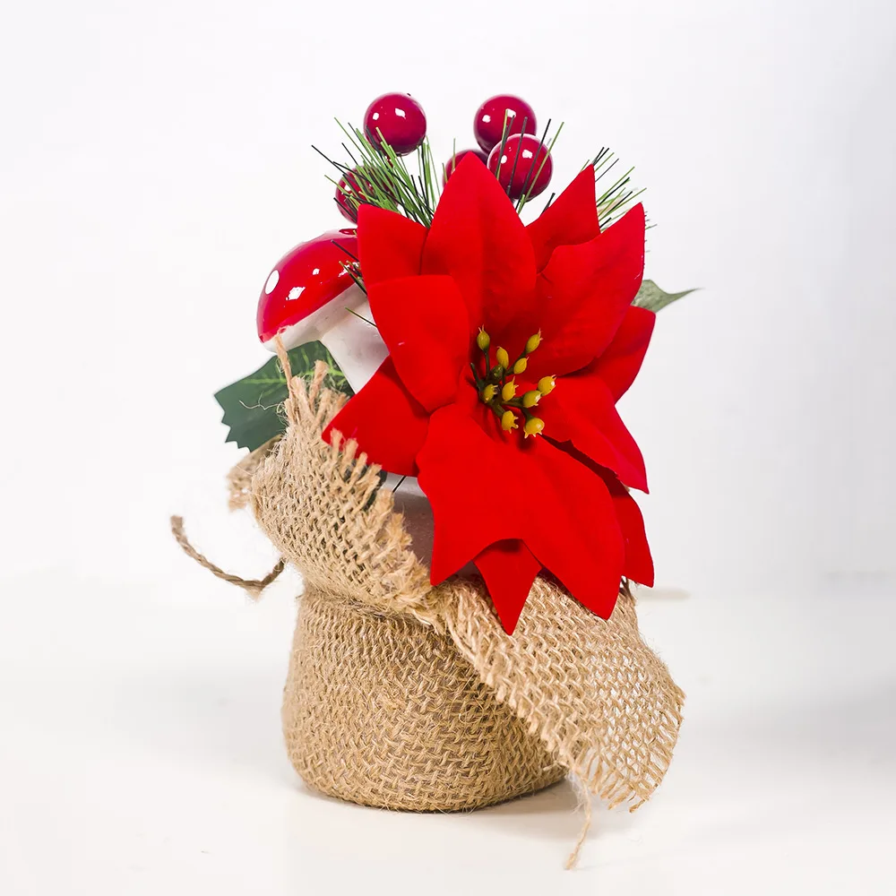 Искусственные цветы листья ягоды Падуба сосновая шишка украшения для