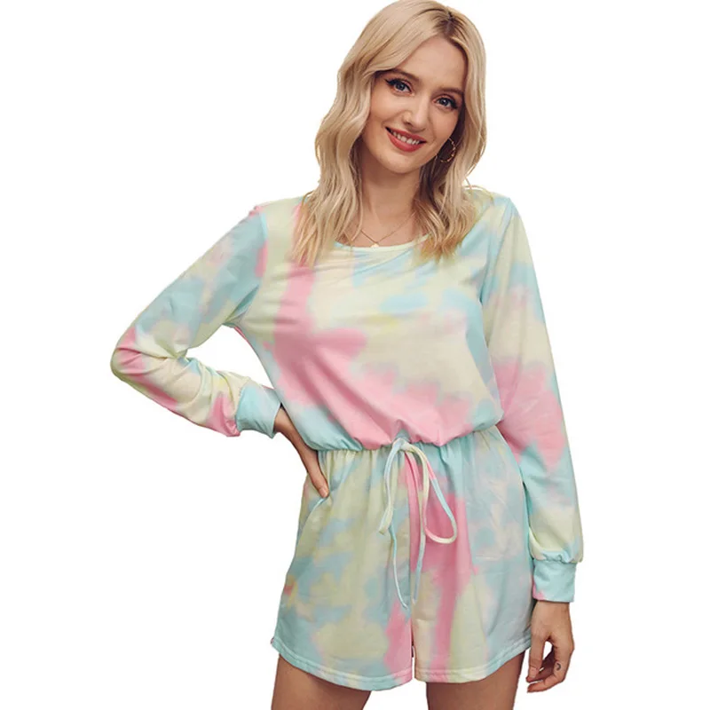 Пижамный комплект Женский с принтом Модный мягкий пижамный для дома одежда сна