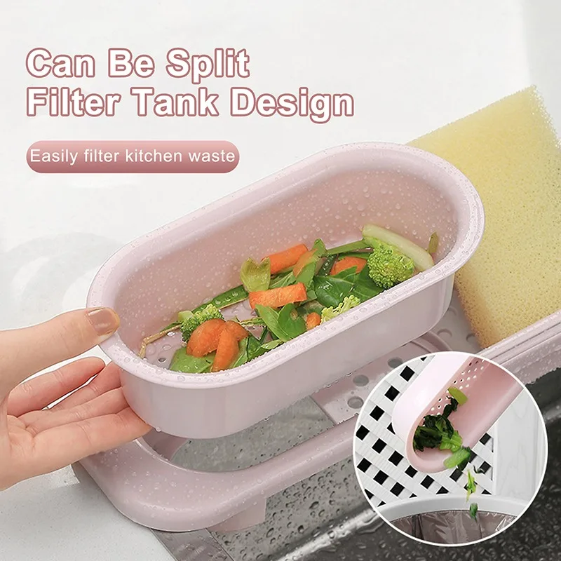 Telescopic Sink Rack Storage Shelf Kitchen Organizers Sponge Soab Holder Sinks Drain Basket Home Accessories Supplies Gadgets | Дом и сад