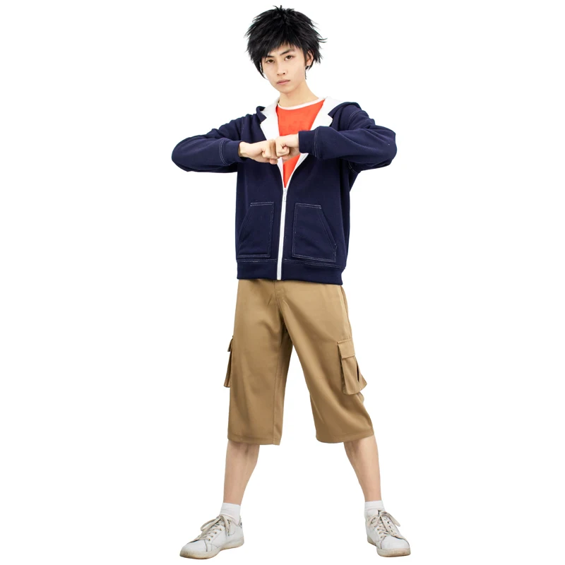 

DAZCOS Anime Big Hero 6 Hiro Hamada Cosplay Costume Uniform Set Men Halloween Carnival Party Costumes Hoodie+Shirt+Pants