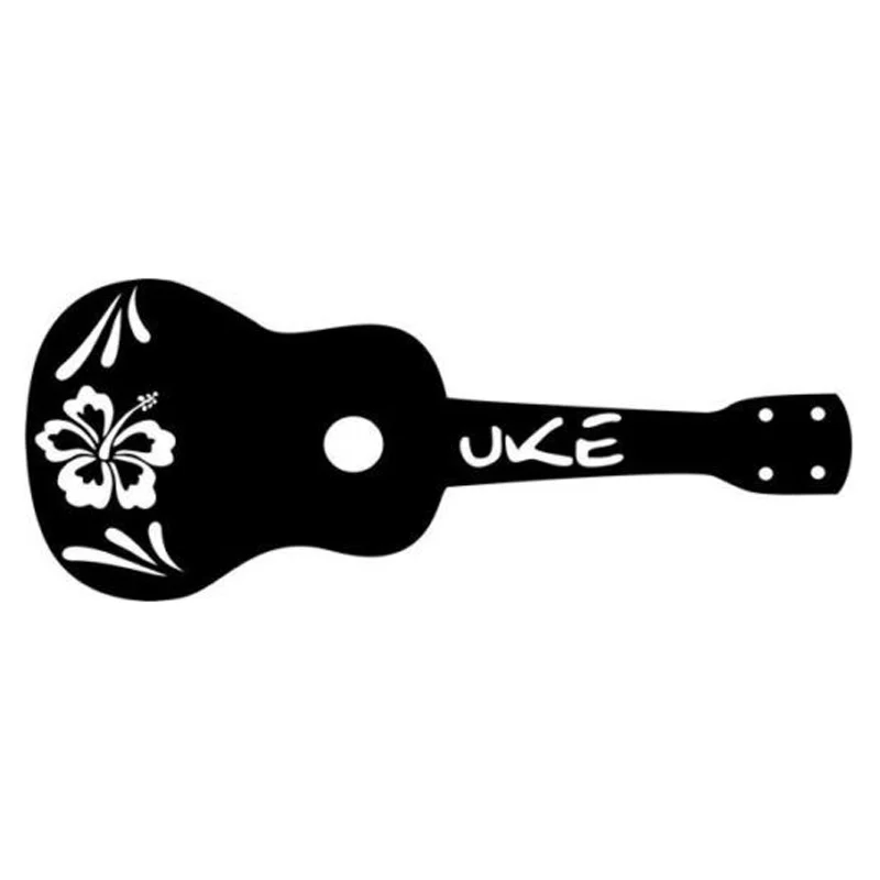 

Автомобильные наклейки, Uke наклейки для гитары, ПВХ водонепроницаемый и солнцезащитный Стайлинг автомобиля, черный/серебристый 14,2 см * 5,5 см