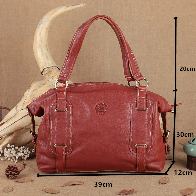 

Leather Handbag Women's Bag Genuine Leather Female Tote Large Capacity Shoulder Bag Messenger Bags European and American Fashion