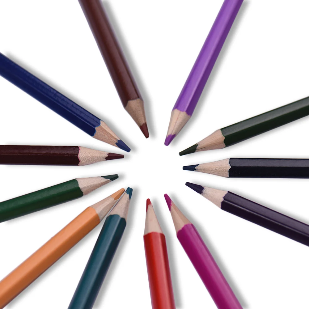 Профессиональные цветные карандаши с мягким сердечником треугольной формы