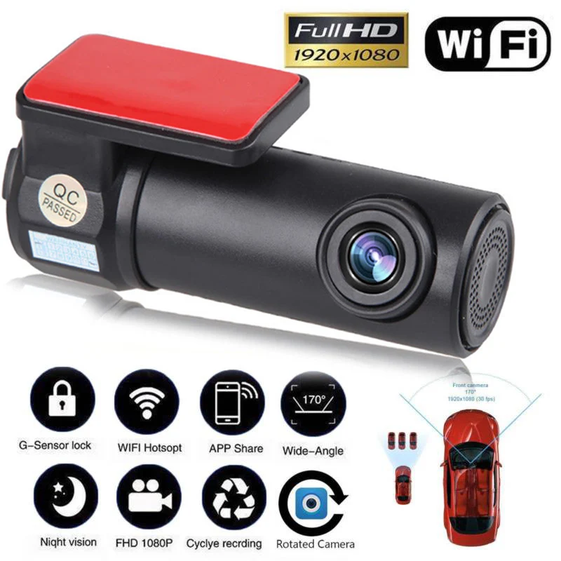 Автомобильный видеорегистратор с Wi Fi камера поворотом на 360 градусов авто
