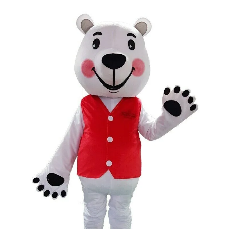 

Polar Bear Mascot Costume Suit Cosplay Adult Dress Clothing Halloween Outfit