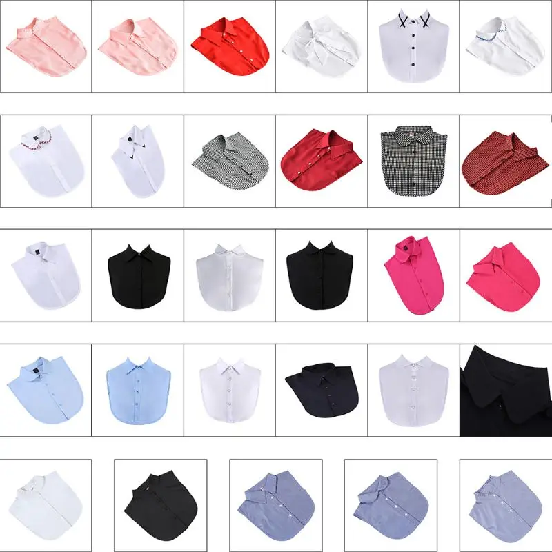 29 стилей женские съемный ложный воротник плотная ткань Цвет в ретро стиле мелкую