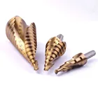 1 шт. 4-12 мм 4-20 мм 4-32 мм титановое спиральное ступенчатое Коническое сверло с треугольным хвостовиком ступенчатые сверла для сверления дерева и металла